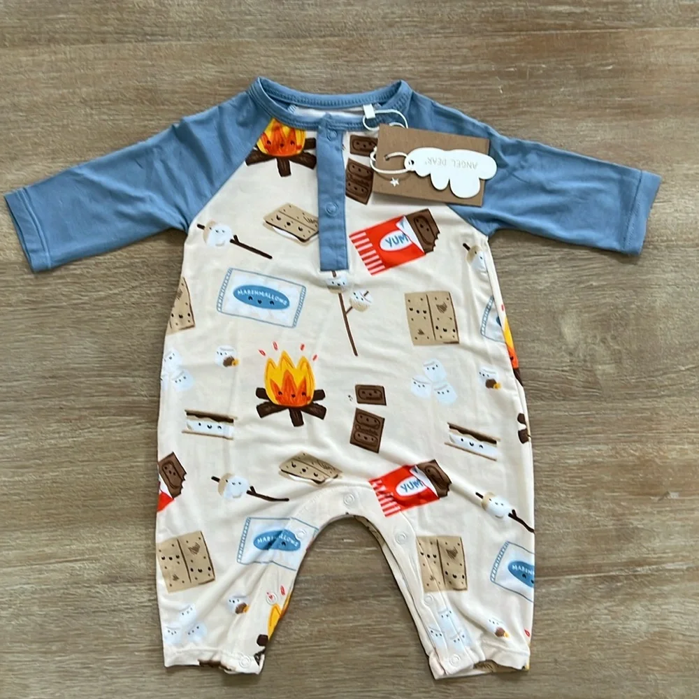 Angel Dear Bamboo Uni Romper S’mores 0-3 months